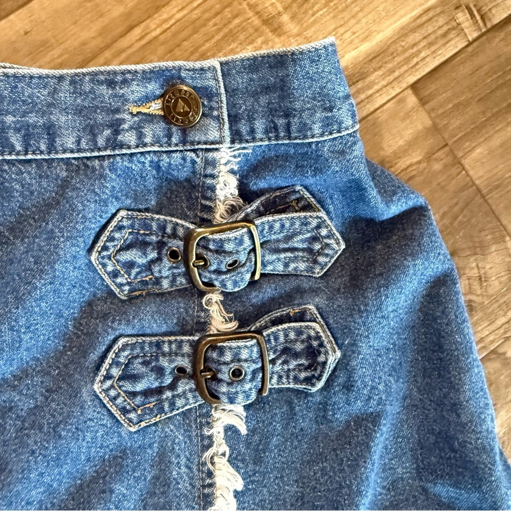 Vintage Lizwear wrap denim jean skirt size 14 - Picture 4 of 8